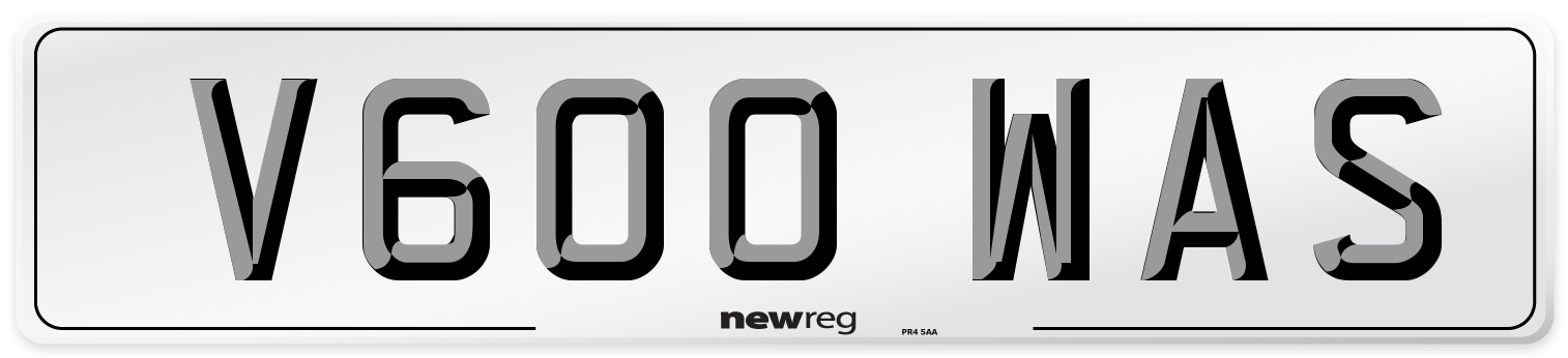 V600 WAS Number Plate from New Reg